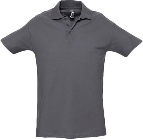 Рубашка поло мужская Spring 210 темно-серая, размер L