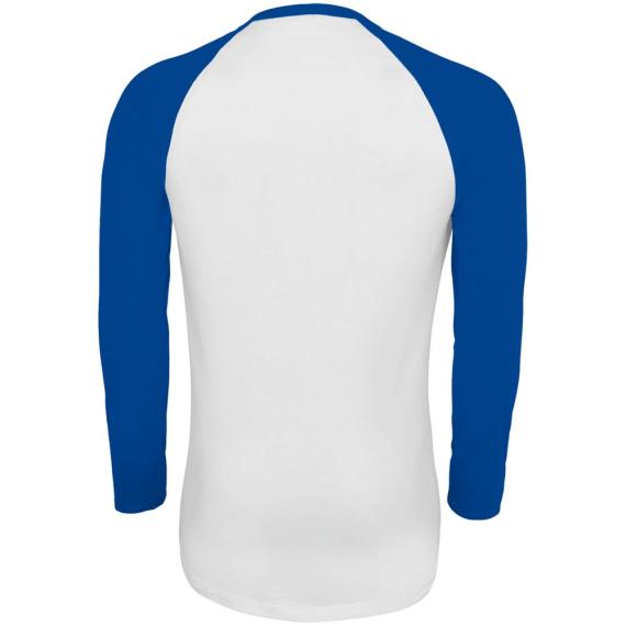 Футболка мужская с длинным рукавом Funky LSL белая с ярко-синим, размер S