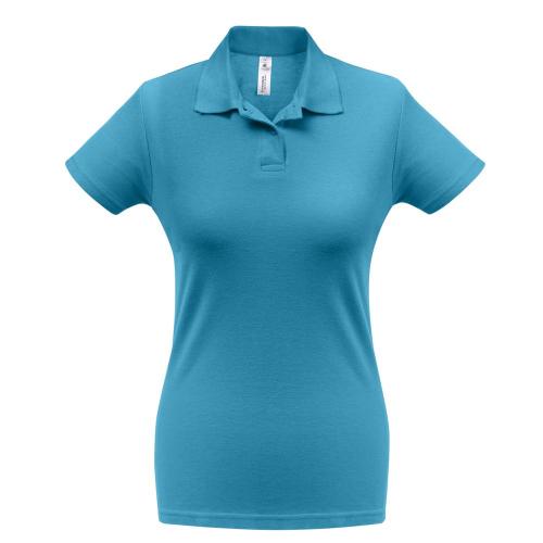 Рубашка поло женская ID.001 бирюзовая, размер XL