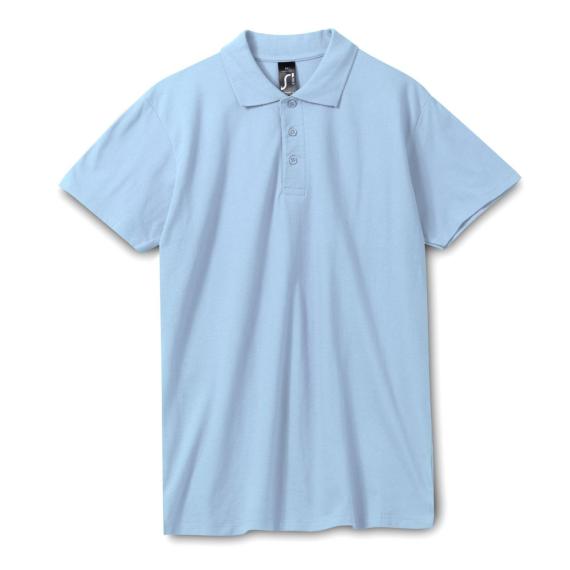 Рубашка поло мужская Spring 210 голубая, размер M
