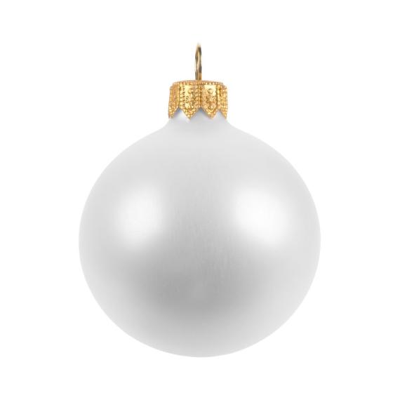 Елочный шар Gala Matt в коробке, белый, 6 см