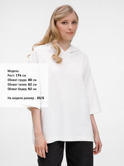 Футболка оверсайз унисекс с капюшоном Neofit, молочно-белая, размер XL/XXL