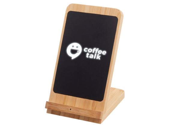 Беспроводное зарядное устройство 2-в-1 с подсветкой лого «Reedia S4», 15 Вт