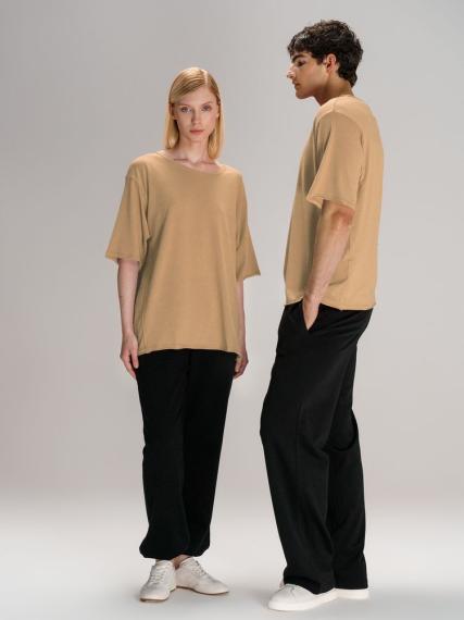 Футболка оверсайз унисекс Vozduh, бежевая, размер M/L