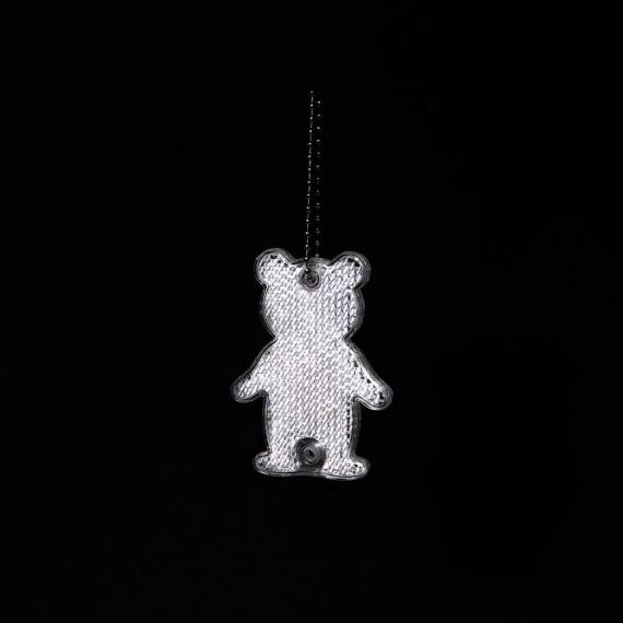 Пешеходный светоотражатель с цепочкой «Мишка», белый