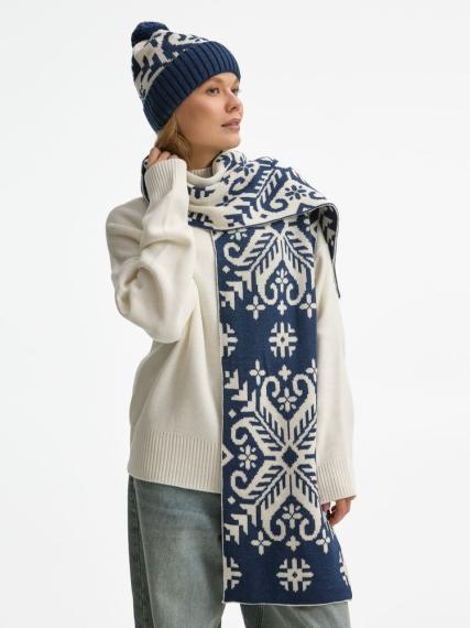 Шапка Wintertude, синяя с белым