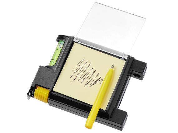 Рулетка на 2 м с уровнем и блоком для записей «Nerd»