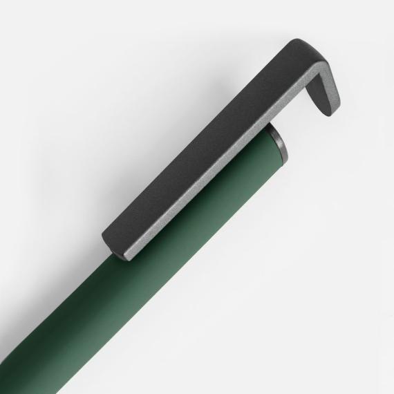 Ручка шариковая Standic с подставкой для телефона, зеленая
