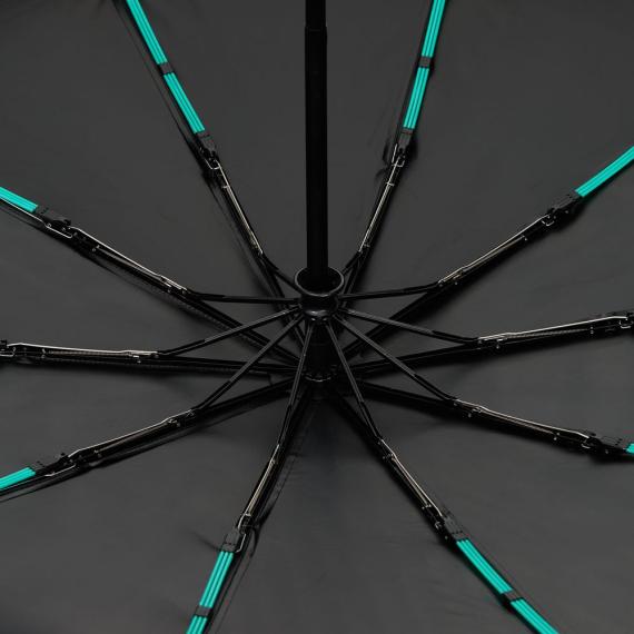 Зонт складной Skymate с УФ-защитой и ручкой-карабином, черный