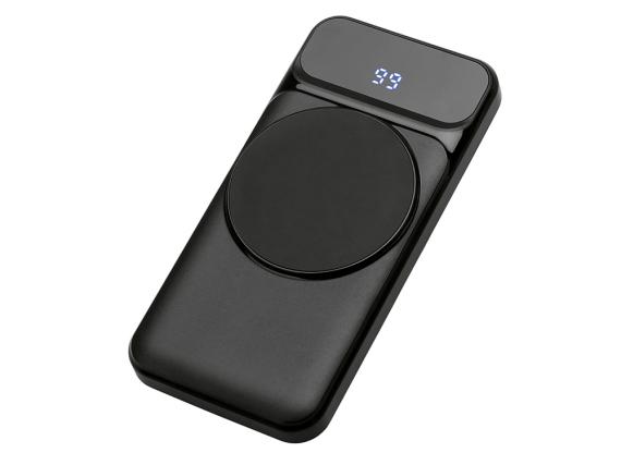 Магнитный беспроводной внешний аккумулятор со встроенными кабелями «Мэни», 10000 мАч
