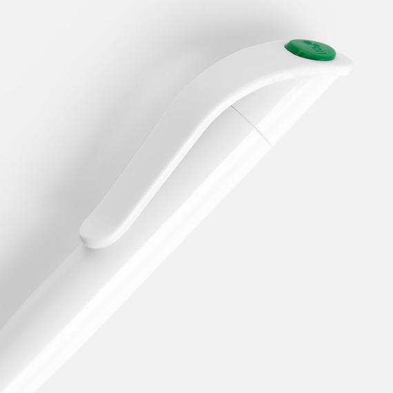 Ручка шариковая Grip, белая с зеленым