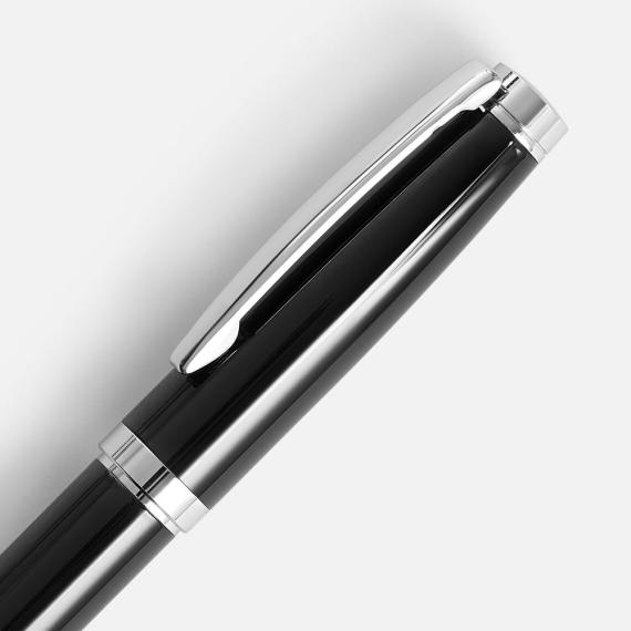 Ручка шариковая Letra Chrome, глянцевая, черная
